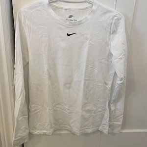 Nike White Cotton Long sleeve